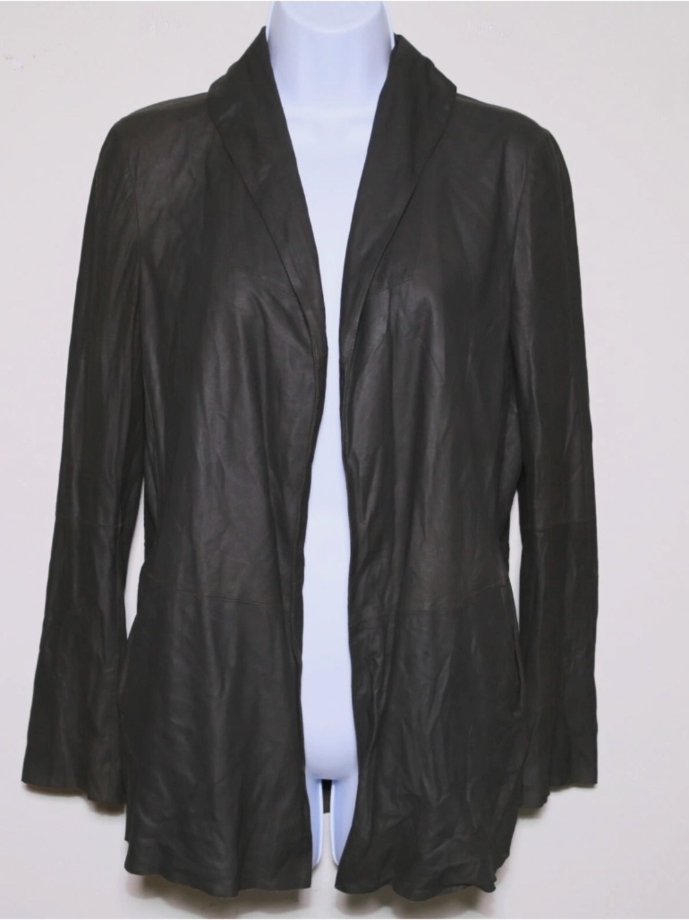 Brochu Walker Buttery Soft Leather Open Front Jacket | Brown | Size Medium